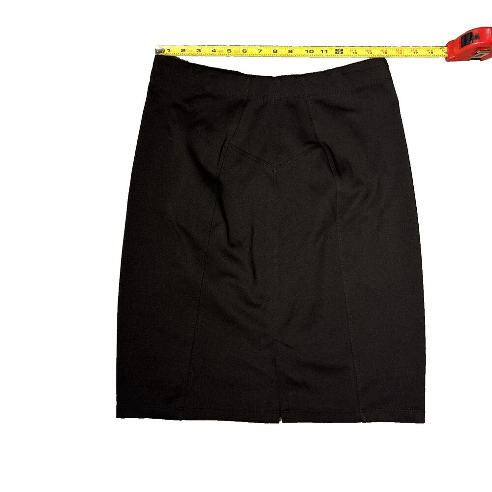 Daisy Fuentes Women's Black Onyx Pull-On mini pencil Skirt with Back Slit Large - Picture 14 of 14